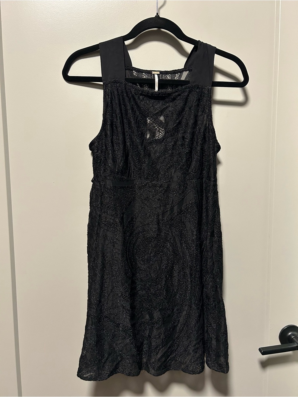 Free People Black Lace Overlay Tank Dress/Top